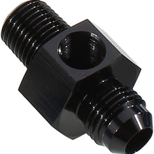 Black Aluminum -6 AN AN6 Male to 1/4" 1/4 inch NPT Thread with 1/8" NPT Sensor Gauge/Gage Port Fitting Pressure Take Off Adaptors