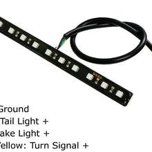 iJDMTOY (1) Brilliant Red Universal 12-SMD LED Aluminum Bar Compatible With Motorcycle Bike ATV Car RV SUV, etc On Brake Tail Light & Left/Right Turn Signal Lamp