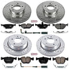 Power Stop K945 Front and Rear Z23 Carbon Fiber Brake Pads with Drilled & Slotted Brake Rotors Kit