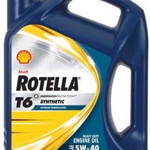 Shell Rotella T6 Full Synthetic Heavy Duty Engine Oil 5W-40, 1 Gallon, Pack of 3