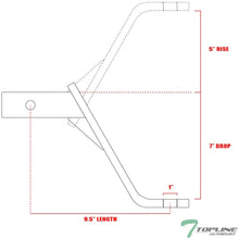 Topline Autopart Universal 7" Drop Rear Bumper Trailer Tow Hitch Loaded Ball Mount With Pin & Clip Kit For 2" x 2" Towing Receiver Tube