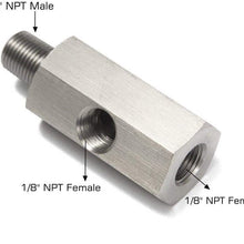 Kathleen0 Sensor Tee Oil Pressure Stainless Steel ar Accessories Universal Feed Line Turbo Supply Joint Replacement Gauge Parts Auto Adapter for NPT 1/8