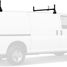 Vantech Aluminum H1 Rack 2 Bar System for a Chevy Express 1996-On Black