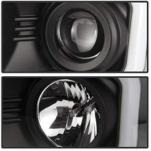 Carpart4u - LED Tube DRL Headlights for Chevy Silverado 1500 14-15 - Black/Clear Lens