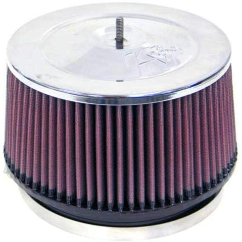 K&N Universal Clamp-On Filter: High Performance, Premium, Washable, Replacement Engine Filter: Flange Diameter: 6 In, Filter Height: 4 In, Flange Length: 1 In, Shape: Round Tapered, RF-1010