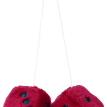 WINOMO 2.8 Inch Red Fuzzy Dice Auto Car Rearview Mirror Hanging Accessories for Car Decoration