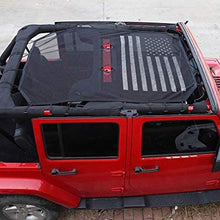 Jeep JK Sunshade - for Jeep Wrangler JK JKU 2007-2017 2 Door 4 Door Bikini Mesh Sun Shade Net Freedom Top Cover,UV Protection Sunscreen (US Flag, JK 4 Door)