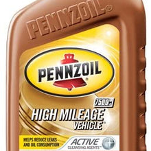 Pennzoil High Mileage Vehicle 5W30 Motor Oil - 1 Quart Bottle, Pack of 6