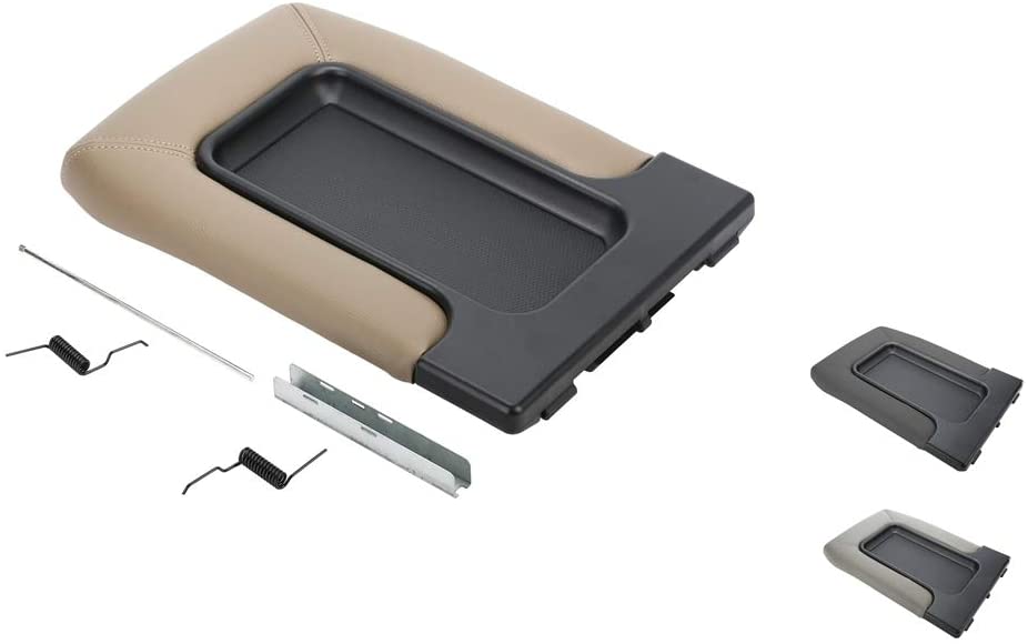 VeCarTech Center Console Lid/Cover Armrest Repair Kit Replacement for 99-07 Chevy Chevrolet Silverado,Tahoe,Suburban,Avalanche,GMC Sierra,Yukon,Escalade-Replaces 19127364,19127365,19127366,Beige