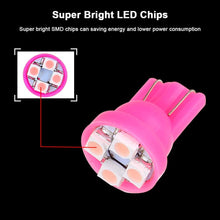 cciyu T10 194 168 Instrument Gauge Panel LED Light Bulb Pink 4-3528-SMD With Twist Lock Sockets,10Pack
