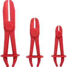 Qiilu 3pcs Line Clamps Flexible Hose Clamps Pliers,Jaw Pinch Pliers - Line Clamps for Brake Hoses, Fuel Hoses, Gas lines, Coolant Hoses, Radiator Hoses, Most Flexible Hoses, Red