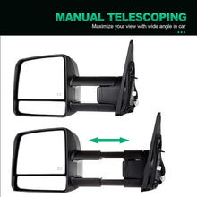 AUTOMUTO Towing Mirrors Fit For 2007-2016 For Toyota For Tundra Left Driver Right Passenger Tow Mirrors Power Adjusted Heated Black Housing Turn Signal Light Driver Side and Passenger Side