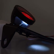 Amazicha Motorcycle Side Mount License Plate Bracket LED Brake Tail Light Compatible for Harley Davidson Sporster Bobber Chopper Cafe