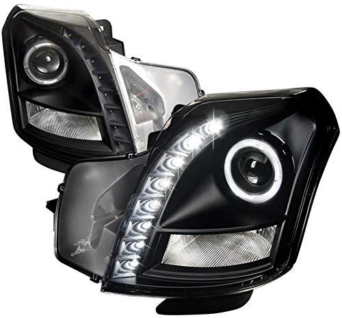 Velocity Concepts For Cadillac Cts Halo Black Projector Smd Led Drl Headlights Lamps