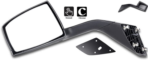 SCITOO Towing Mirror Automotive Right Passenger Side Exterior Mirror Black Manual Hood Mirror Truck Rear View Mirror 82361058 82361050 fit Volvo UP VN VNL 2004-2016