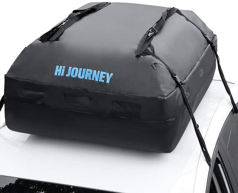 rabbitgoo Rooftop Cargo Carrier Waterproof Car Roof Top Cargo Bag with Heavy Duty Straps, Soft Shell Luggage Storage Bag for Vehicles with/Without Roof Racks, Large Capacity 15 Cubic Feet