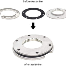 THALASSA Stainless Steel 316 Flange Mounting Kit - 6- Port Match with Genuine Marine Fuel Tank Sending Unit, Oil Sensor Rod Pipe Fitting, Threaded, Suit Includes Gasket Ring
