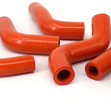 Motorcycle Orange Reinforced Silicone Radiator Coolant Hoses Kit For KTM 400 450 525 EXC 02-06