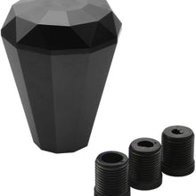 SUYE RACING Universal Weighted Shift Gear Lever Diamond Shape Fit for Manual Cars Most Automatic Cars with 3 Adapters (Black)