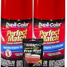Dupli-Color Barcelona Red (Metallic) Exact-Match Automotive Paint for Toyota Vehicles - 8 oz, Bundles Prep Wipe (3 Items)
