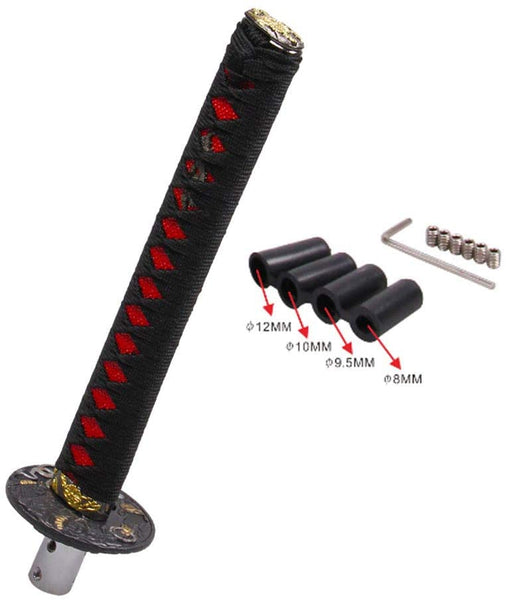 RYANSTAR Katana Shift Knob Sword for Automobile Spare Part Speed Chrome Samurai Sword Sword Handle 265MM Lengthen Black Color