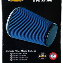 Airaid 700-540 Universal Clamp-On Air Filter: Round Tapered; 2.5 in (64 mm) Flange ID; 5 in (127 mm) Height; 5.375 in (137 mm) Base; 4.375 in (111 mm) Top