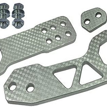 ICBEAMER Racing Style Universal Anodized CNC Aluminum Tow Hook Kit Including Front Rear Tow Hook [Color: Silver]