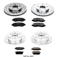 Power Stop K4017 Front and Rear Z23 Carbon Fiber Brake Pads with Drilled & Slotted Brake Rotors Kit