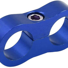 X AUTOHAUX AN10 Hose Separator Clamp Adapter Blue for Oil Fuel Water Line Tube Pipe