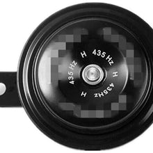 1 Piece Black Metal 12V 435HZ 110 db Snail Horn Loud Sound Metal Shell Waterproof Cover Pure Copper Terminal Design with Stable Mounting Bracket