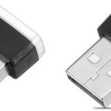 2 Piece Color Ultra USB Plug In Mini LED Car Interior Ambient Lighting Lamp Kit (RED)