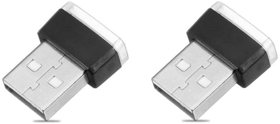 2 Piece Color Ultra USB Plug In Mini LED Car Interior Ambient Lighting Lamp Kit (RED)