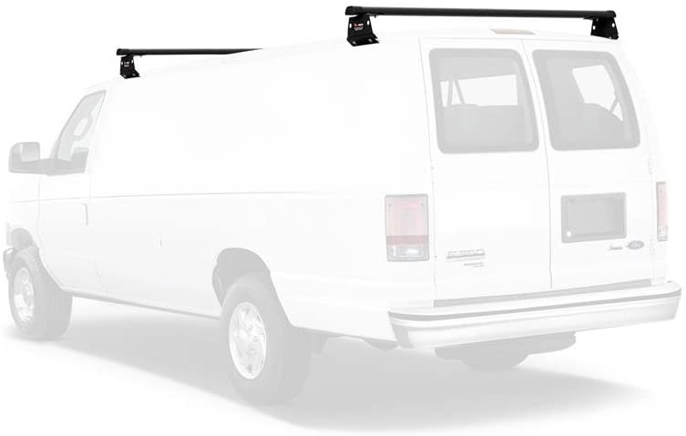 Vantech Aluminum H3 Rack 2 Bar System for a Ford Econoline 1992-On Black