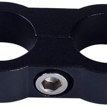 -4AN Hose Separator Clamp - Fuel line Mounting Clamps,Aluminum Hose Fitting Adapter, Great for 1/4 Fuel Hose, Oil Line, Brake Line, Water Pipe and Gas Line,4Pcs/Pack,Black