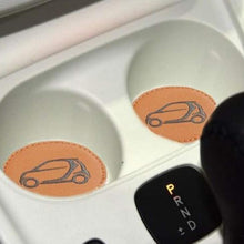 TRUE LINE Automotive Round PU Leather Cup Holder Insert Interior Car Tray Pad Coaster (Black)