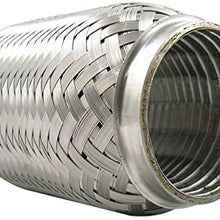 Verocious Motorsports 304 Stainless Steel Exhaust Flex Pipe w/Interlock Liner - 2.5" ID x 6" Long