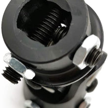 Ensun 3/4 DD x 1 DD Black Single Steering Shaft Universal U Joint, Maximum Working Angle: 35° Degree, Total Length: 83mm (3-1/4")