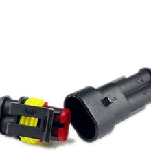 LanHong 2 Pin Way Car Waterproof Electrical Connector Plug with Wire AWG Marine Pack of 10