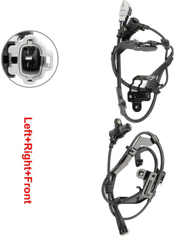 ANGLEWIDE 2 x ABS Wheel Speed Sensors Left+Right+Front Replacement for 2000-2006 Toyota Tundra 2001-2007 Toyota Sequoia