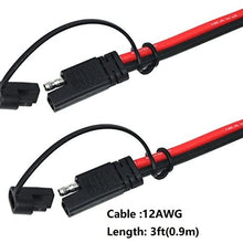 KUNCAN 3FT Sae to Sae Extension Cable DC Power Heavy Duty 12AWG 2 Pin Quick Disconnect Wire Harness with Waterproof Cover