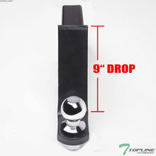 Topline Autopart Universal 9" Drop Rear Bumper Trailer Tow Hitch Loaded Ball Mount With Pin & Clip Kit For 2" x 2" Towing Receiver Tube