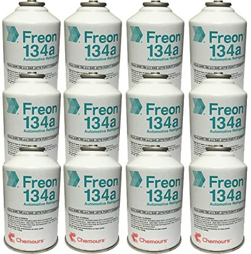 Chemours Brand Automotive Freon R134a Refrigerant - 12oz Can (12)