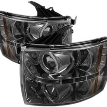 Spyder 5009494 Chevy Silverado 1500 07-13 2500HD/3500HD 07-14 Projector Headlights - LED Halo - LED (Replaceable LEDs) - Black - High H1 (Included) - Low H1 (Included)