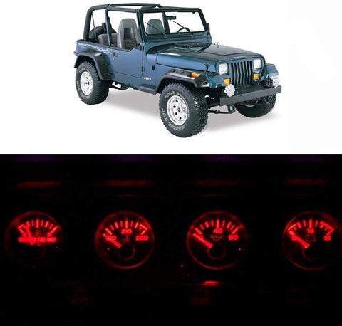 WLJH Bright White Instrument Panel Gauge Cluster Speedometer Tachometer Indicator Bulb Full Led Light Kits Package Replacement For Jeep Wrangler 1992-1995