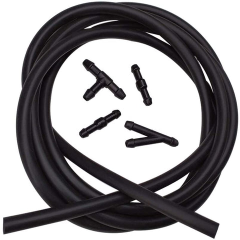 BUENNUS Car Windshield Washer Fluid Hose Kit,200cm (78.8inch) Windshield Sprayer Hose Windshield Jet Spray Wiper Hose Replacement with 4pcs Black Connectors to Connect Car Water Pump and Nozzles