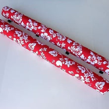 Vitamin Blue 36" Roof Rack Pads Red Floral - Non Logo (MADE in U.S.A.) REGULAR PADS