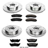 Power Stop K2722 Front and Rear Z23 Carbon Fiber Brake Pads with Drilled & Slotted Brake Rotors Kit