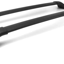 Crossbars Compatible With 2017-2018 Mazda CX-5, Factory Style Aluminum Cross Bar Roof Rack Black Cap Set By IKON MOTORSPORTS