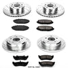 Power Stop K2861 Front and Rear Z23 Carbon Fiber Brake Pads with Drilled & Slotted Brake Rotors Kit