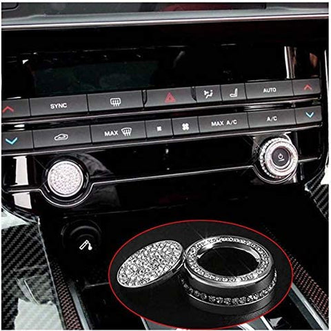 Pursuestar Red Aluminum Alloy Surrounding Ring Cover Trim Sticker Decals for Jaguar XF XE XFL XEL XJ F-PACE F-Type Front Grille Emblem